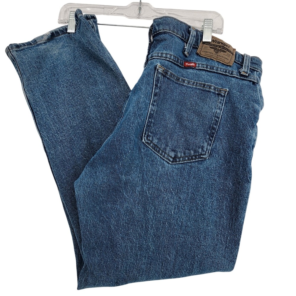 Wrangler 36x29 Blue Straight Leg Jeans Mens Workwear Western Cowboy Rugged Denim